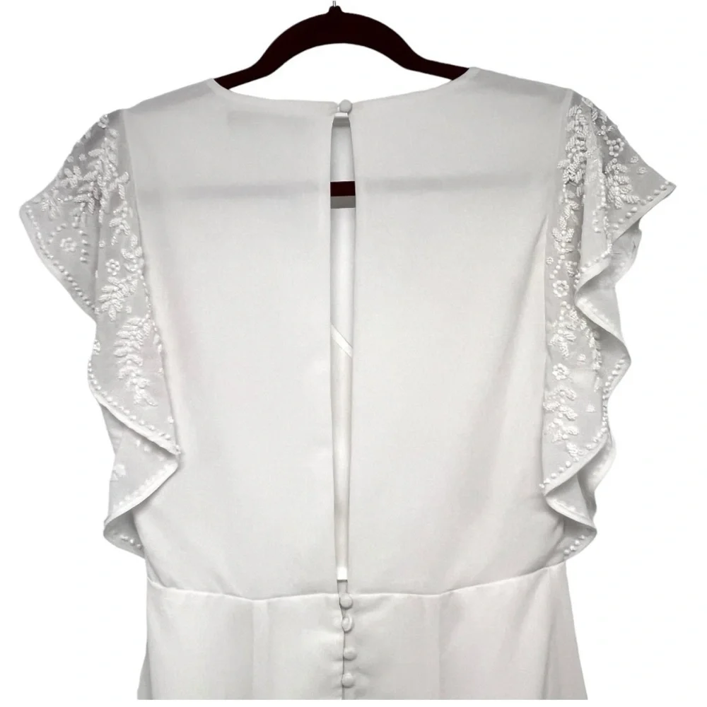 Lovers + Friends The Roma White Beaded Fit & Flare Mini Dress Women’s Small - Picture 9 of 13